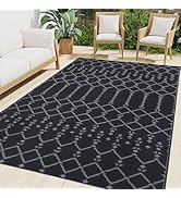 Smiry Outdoor Rug 5x8 ft, Waterproof Reversible Plastic Straw Rugs, Boho Outdoor Area Rug, Outsid...