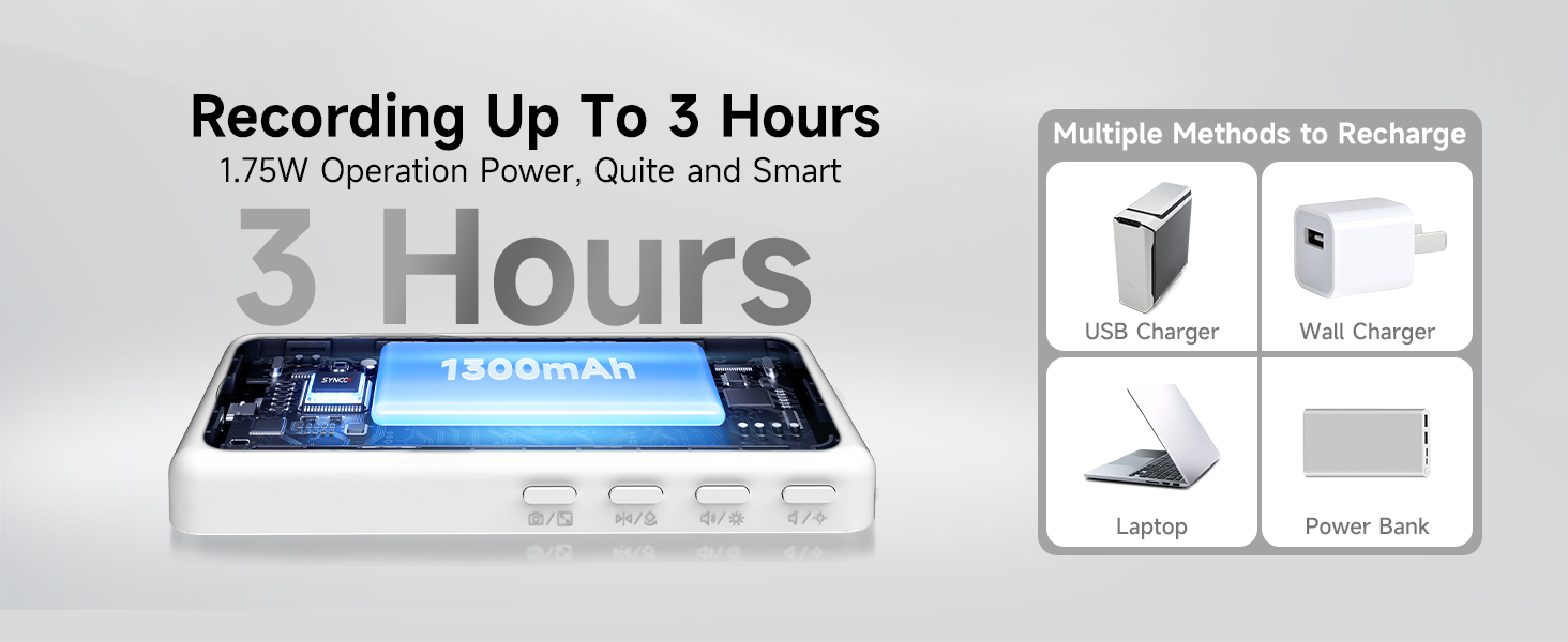 SYNCO M4 vlog screen for 3 Hours 