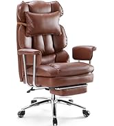 Sweetcrispy Executive Home Office Desk Chair - Ergonomic Big Tall High Back with Footrest &amp; Lumba...