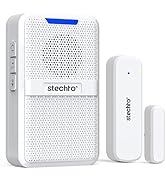 Door Chime,Wireless 600Ft Range 5 Adjustable Volume 1 Magnetic Door open Contact Sensor with 62 C...