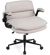 Giantex Criss Cross Chair with Flip-up Arms, Ergonomic Cross Legged Office Desk Chair w/Wide Thic...