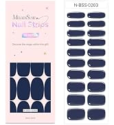 MelodySusie Semi Cured Gel Nail Strips (Yale Blue)- Works with Nail lamp, Salon-Quality, Long Las...