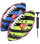 QPAU Waterproof Football, 2 Pack 9 Inches Outdoor Games for Adults and Kids, Fun Swimming Pools T...