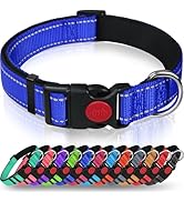 Taglory Reflective Dog Collar with Safety Locking Buckle, Adjustable Nylon Pet Collars for Large ...