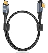 Poyiccot USB C Cable Right Angle Short, 1.5ft 240W USB C to USB C Cable, 90 Degree USB C Charger ...
