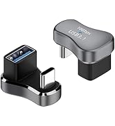 Duttek 180 Degree USB C Male to USB Female Adapter, U Shape USB C to USB A Adapter with 0.43in Sp...