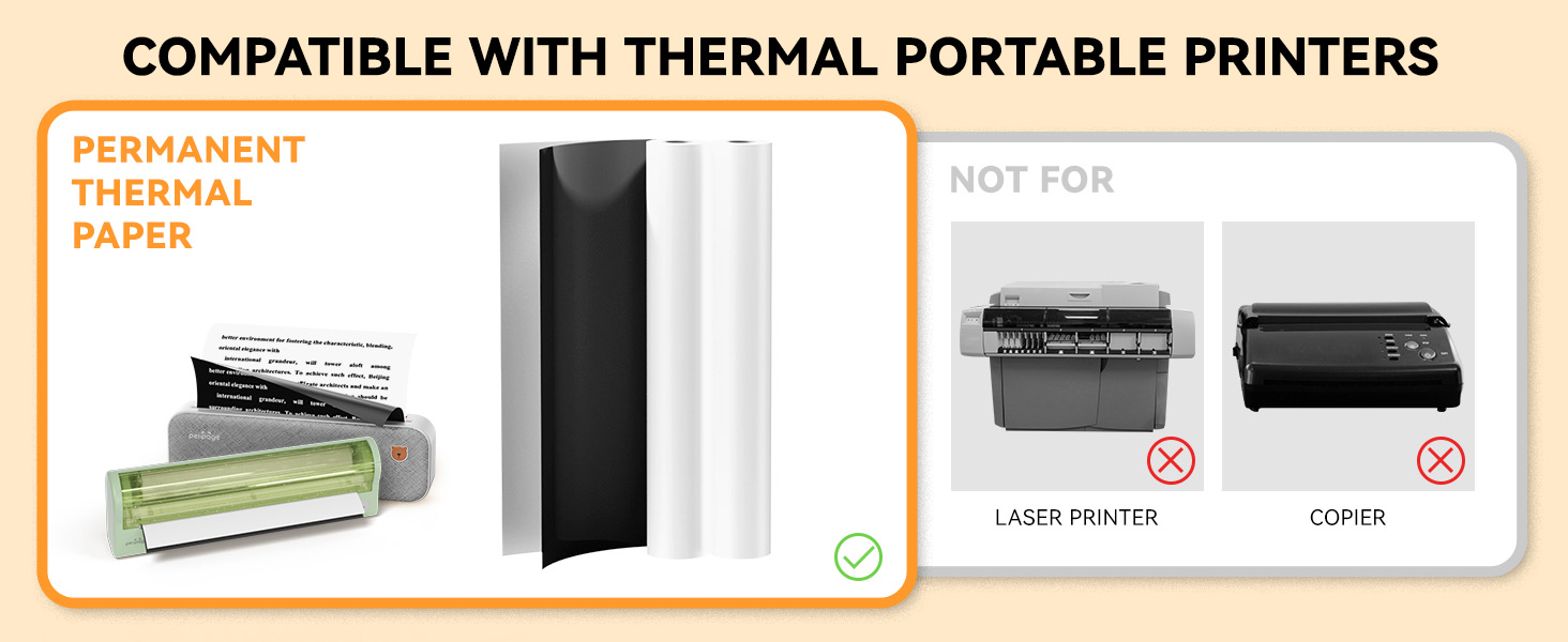 Compatible With Thermal Portable Printers