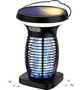 OnBeam Solar Bug Zapper Outdoor, Mosquito Zapper Outdoor Waterproof Electric Rechargeable Fly Zap...