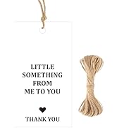 G2PLUS 50PCS Thank You Tags with String, 2x3.5 White Paper Little Something from Me to You Thank ...