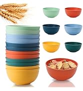 Lazycorner 12 Pcs Wheat Straw Cereal Bowls 26 Oz Wheat Straw Bowls Set Reusable Plastic Bowls for...