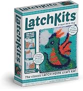 LatchKits Latch Hook Kit for Wall Hangings &amp; Mini-Rugs - Dragon - Craft Kit with Easy, Color-Code...