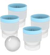 DAPOWER Ice Ball Maker Mold - Set of 4, Round Ice Cube Mold, 2.4 Inch Sphere Ice Cubes for Whiske...