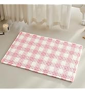 TYUU Waffle Bath Mat, Boho Bathroom Rugs Non Slip Washable Absorbent Checkered Bathroom Mat Quick...