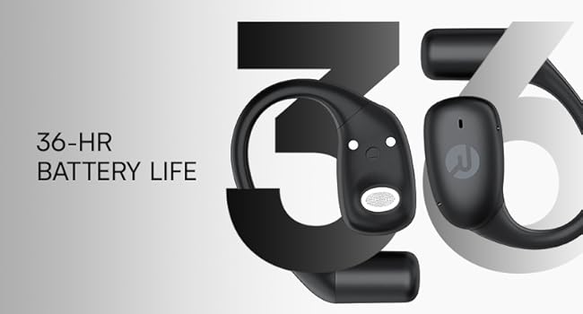 36 Hour Battery Life, All-Day Charge, Open Audio, Compact Design