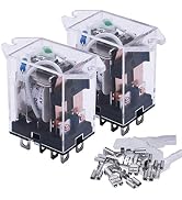 mxuteuk 2pcs DC 12V Coil 8 Pin 10A DPDT LED Indicator Electromagnetic Power Relay General Purpose...