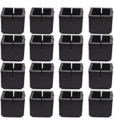 Silicone Furniture Chair Leg Caps Pads Floor Protectors with Felt (Square L: 1-1/4" W: 1-1/4", Bl...