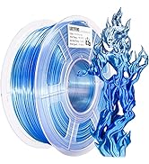 LOCYFENS PLA 3D Printer Filament, PLA Filament Silk Silver Shiny Blue PLA Filament 1.75mm +/- 0.0...