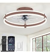 ZMISHIBO Ceiling Fans with Lights and Remote, 19.7'' Low Profile Ceiling Fan, 3000-6000K Dimmable...