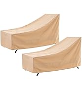 WJ-X3 Outdoor Waterproof Patio Chaise Lounge Covers, UV Resistant Fabric, Outdoor Lounge Chair Co...
