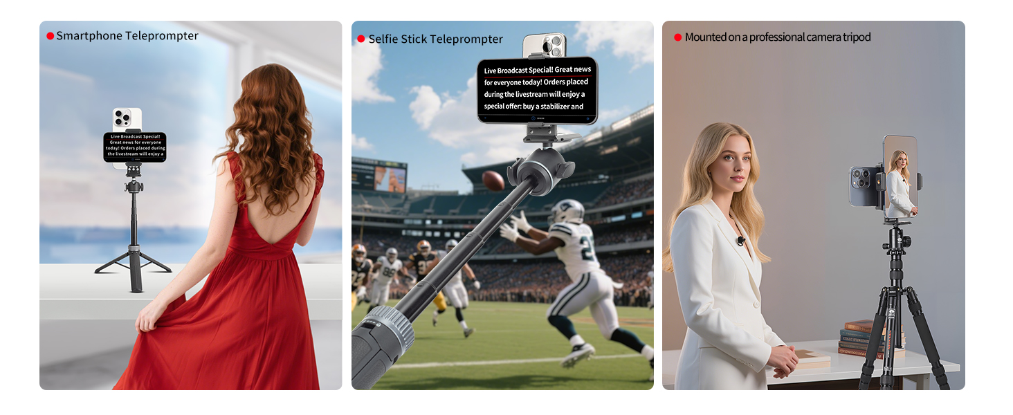 Mounted on camera selfie stick tripod