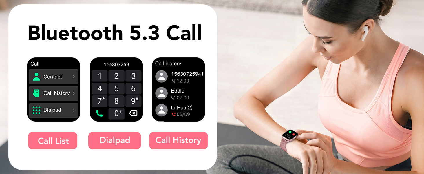 fit bit fitness tracker montre pour femme with bluetooth calling and 1.85 inch HD touchscreen