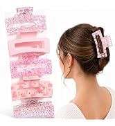 Bphne 5 Pack Hair Clips for Women, Rectangle Hair Claw Clips for Thin Thick Curly Hair, Matte Jaw...