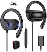 Open Ear USB-C Headphones for iPhone 17 Pro Max 16 15 Plus, Over Ear Wired Earbuds with Earhook M...