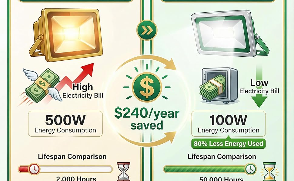 XXBSAZ 2 Pack Flood Lights Outdoor