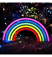 ENUOLI Rainbow Neon Light Signs Wall Decoration USB Powered or Battery Night Light LED Neon Decor...