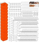 HORUSDY 309 PCS Pegboard Hooks Assortment Kit – 17 Types Heavy Duty Peg Board Hooks &amp; Organizer A...