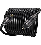 FEMORO Optical Audio Cable 20 Ft Long, Fiber Toslink S/PDIF Optic Cord Replacement for Soundbar D...