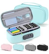 Zannaki Cute Pencil Case with Lock for Boys and Girls, Large Capacity Pencil Case with Handle, Co...