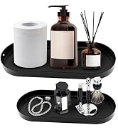 Novalunae 2 Pieces Metal Toilet Tank Tray,Black Bathroom Counter Tray for Toilet,Unique Toiletrie...