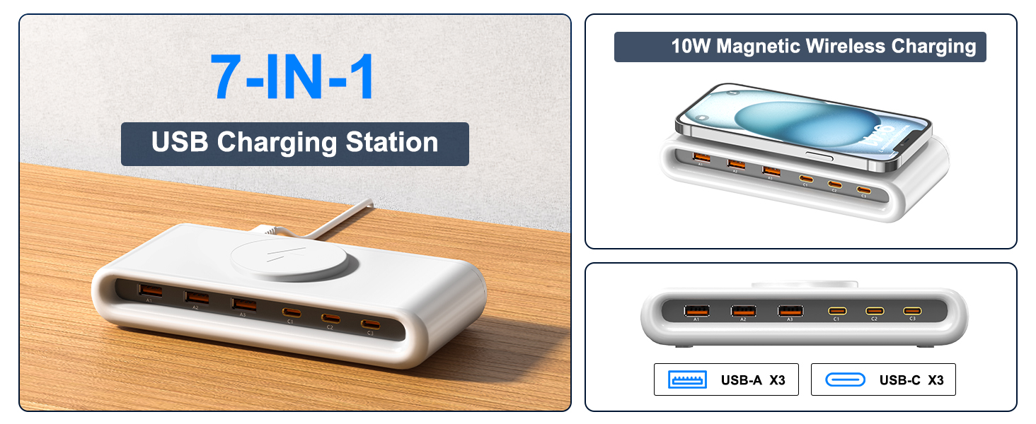 7 in 1 magnetic wireless charging station