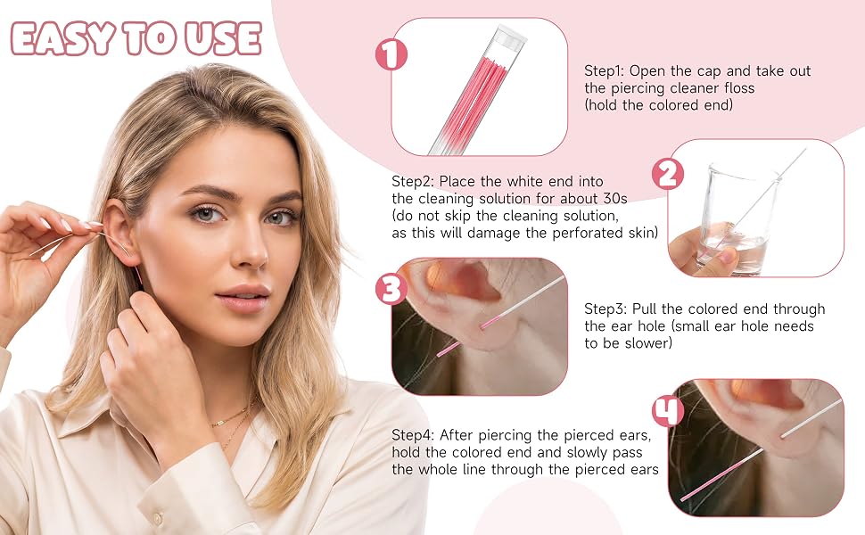 How to use: Soak tip in solution 30s, gently insert through ear hole, pull slowly to remove debris.