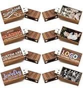 Custom Wood USB Flash Drive 1GB, TATMOHIK USB 2.0 Personalized Wooden USB Thumb Drives 10 Pack Cu...