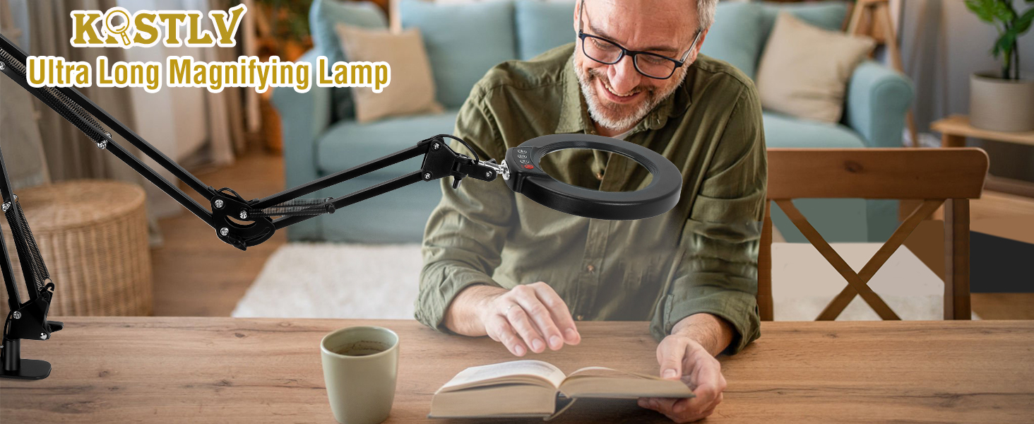 magnifying lamp with clamp