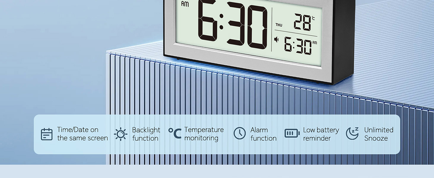 Zonopy Digital Alarm Clock with LED Display