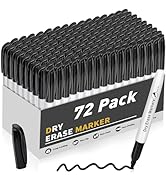 V-Opitos 72 Pack Fine Tip Dry Erase Markers - Bulk Whiteboard Erasable Black Markers, Ideal for S...