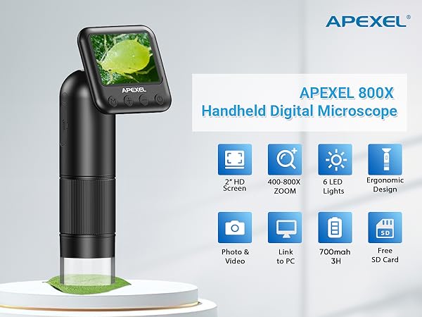 APEXEL 800X Handheld Digital Microscope
