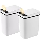 FRESHLIX 2 Pack Automatic Bathroom Trash Can 2.6 Gallon Smart Touchless Motion Sensor Trash Can w...