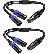 LanSenSu XLR Splitter Cable, 1 XLR Female to 2 XLR Male Patch Y Cable Balanced Microphone Splitte...
