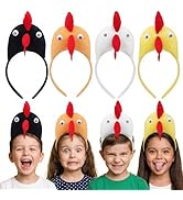 ABOOFAN 4pcs Chicken Headbands Funny Rooster Animal Headband Hair Hoop for Adults Kids Costume Ac...