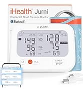 iHealth Jurni Smart Blood Pressure Monitor for Home Use, Rechargeable &amp; High-Contrast Dual Displa...