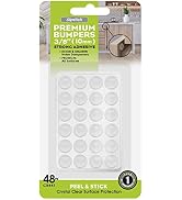 Slipstick Premium Cabinet Door Bumpers 3/8” Round Clear Adhesive Pads, Cabinet Stoppers, Rubber B...