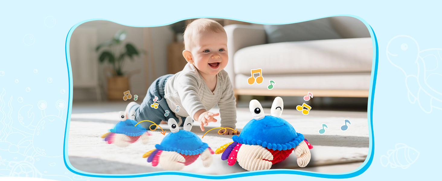 Musical Crawling Crab Plush Toy