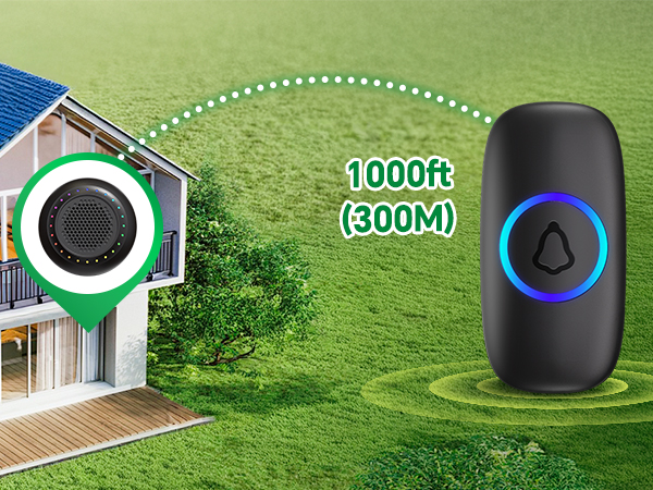wireless doorbell 1000ft