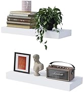 BONTEC Floating Shelves for Wall, Set of 2-16 Inch Sturdy Bathroom Wall Shelves, Easy Install, Mi...