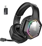EKSA Wireless Gaming Headset, 2.4GHz USB Gaming Headphones with Microphone for PC, PS5, PS4, Nint...