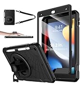 Stweap iPad 9th/8th/7th Generation Case-Built-in Screen Protector, Shockproof with Pencil Holder ...